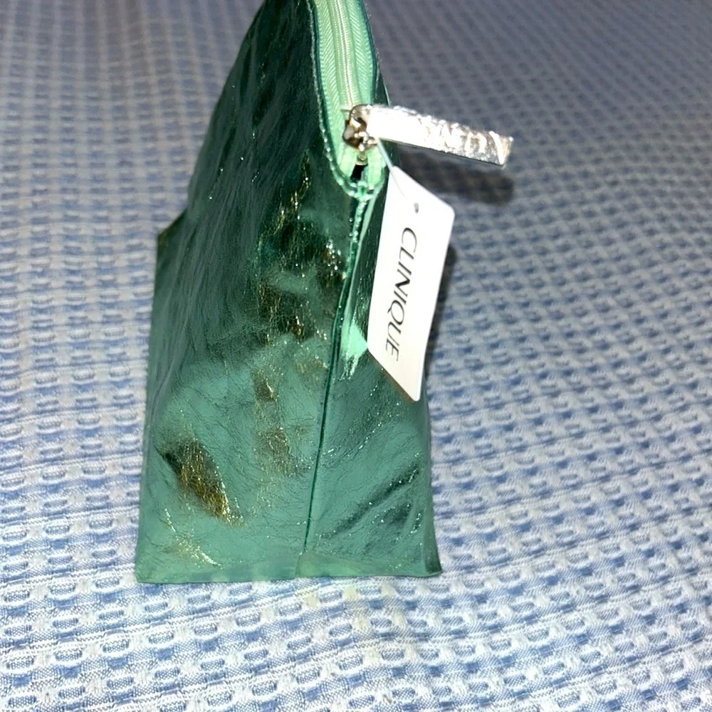 Clinique Metallic Green Cosmetic Bag